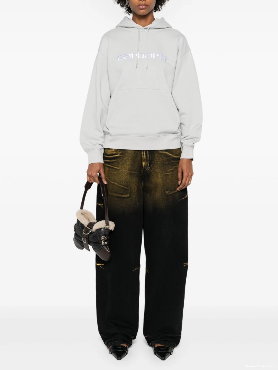 Affordable Women hoodie logo-embroidered Versace 0818